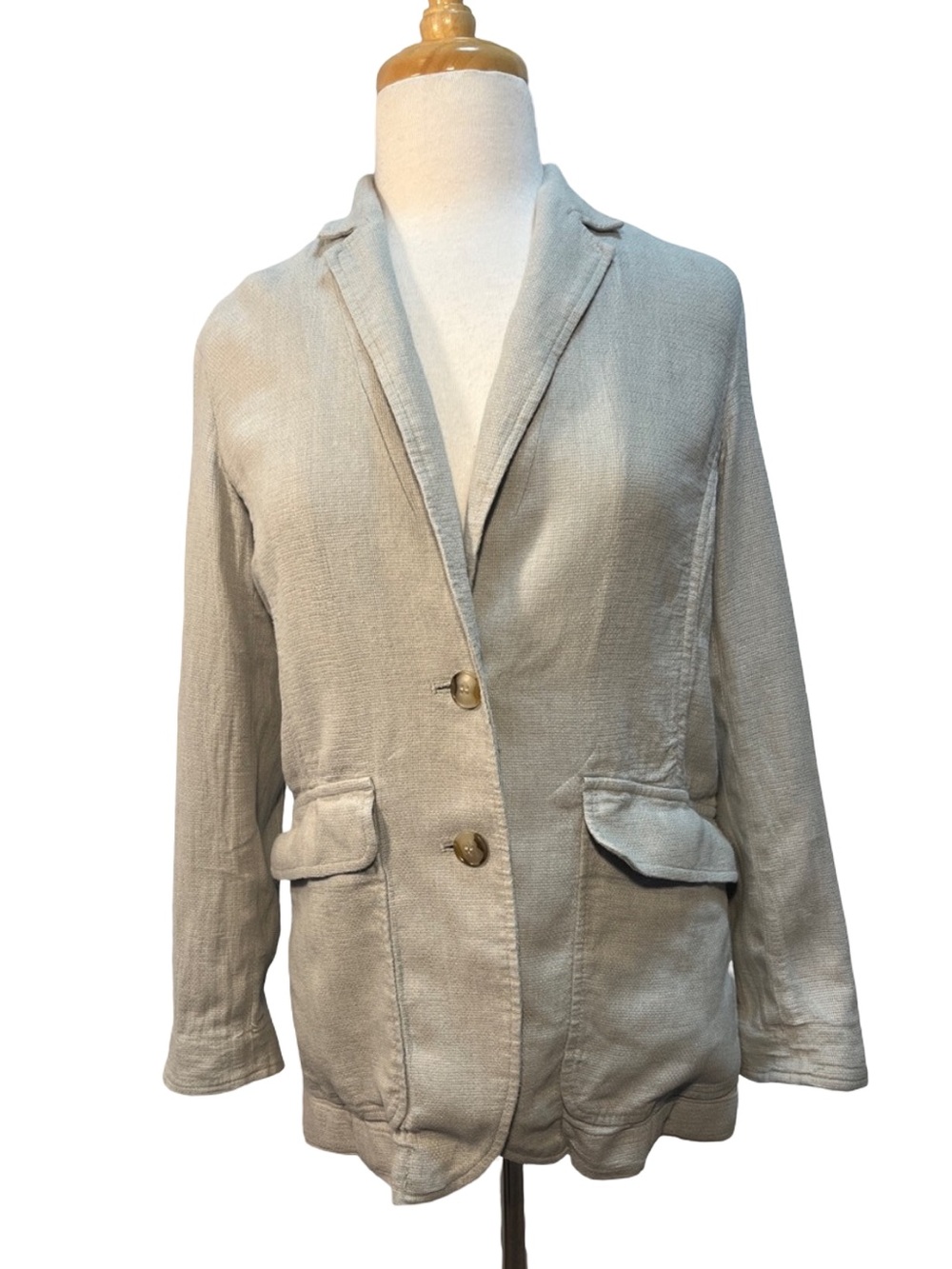 Madewell Linen Blend Relaxed Blazer Jacket Sage Gray XS